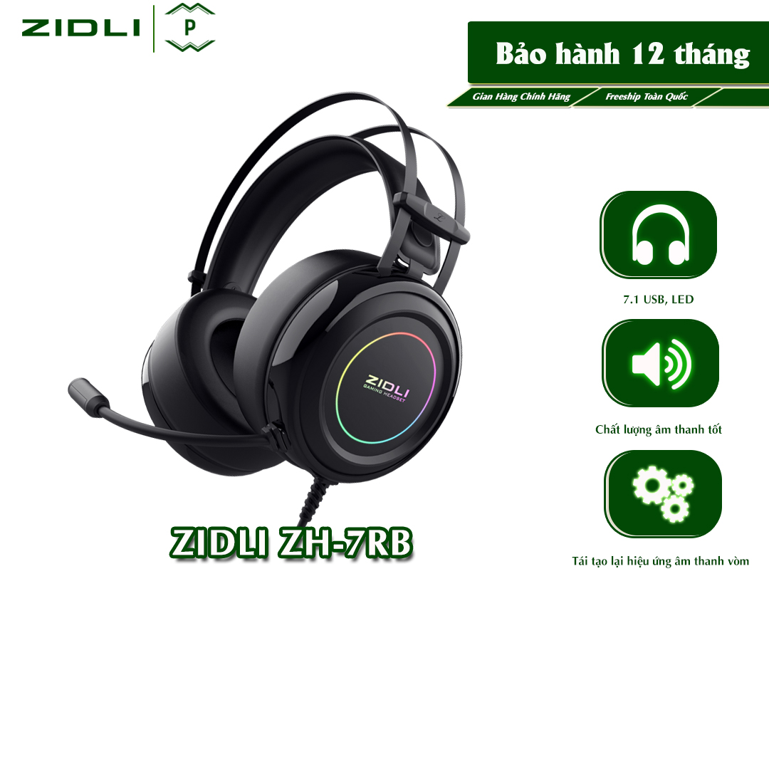 Tai nghe gaming zidli zh-7rb - box - zcore - hàng chính hãng, bảo hành 12 tháng