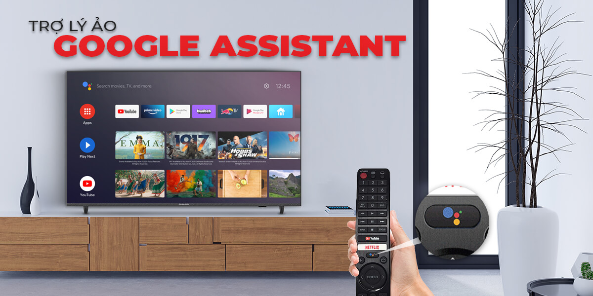 Smart Tivi SHARP 55 inch 4K Smart Tivi 4T-C55DJ3X tìm kiếm giọng nói