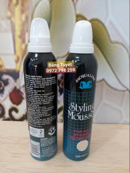 Keo bọt vuốt tóc cho nam nữ Jacqualine Styling Mousse 250ml ,gôm tạo kiểu, mút mousse chải tóc