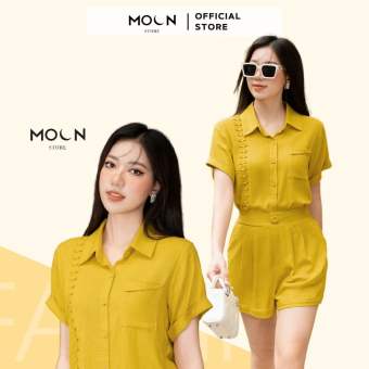 Set bộ quần áo ngắn tay nữ chất đũi xước áo sẻ tà và quần ngắn thời trang thiết kế MSB455 Moon