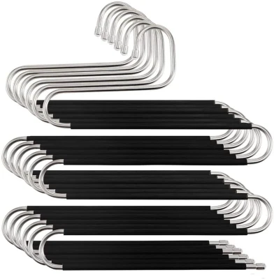 [SG READY STOCKS]Pants Hangers S-type Stainless Steel Trousers Rack 5 layers (3)