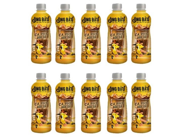 Combo 10 chai cà phê sữa đá uống liền ông bầu chai 180ml – thương hiệu nutifood – ttgt89