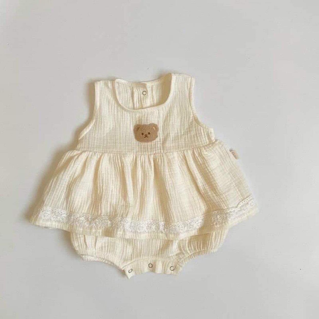 Bodysuit cho bé gái hình gấu, đồ hè siêu xinh cho bé gái từ 5-13kg tnb