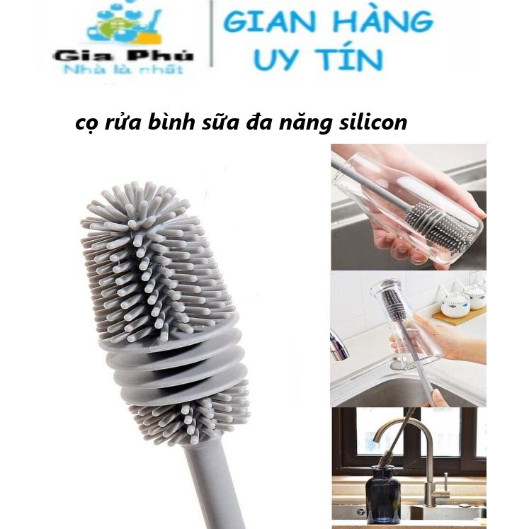 Cây dụng cụ cọ rửa bình sữa ly cốc đa năng Gia Phú