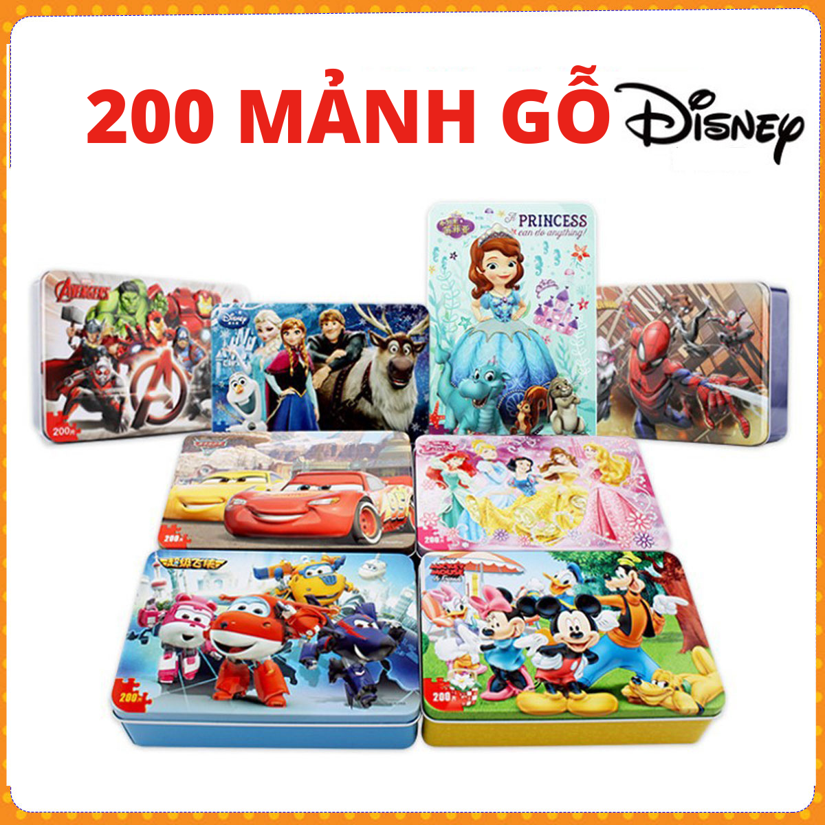 Tranh Ghép Hình 200 Mảnh Gỗ 3D Mẫu Mới Disney/Jigsaw Puzzle 200 Mảnh/Tranh Xếp Hình Cho Bé Từ 5 Tuổi/Bộ ghép hình/Ghép hình cho bé/Xếp hình cho bé/Xếp hình gỗ/Disney Puzzle/Bộ xếp hình cho bé/Xếp hình puzzle/Tranh ghép hình cho bé