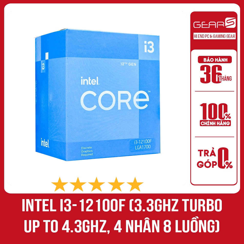 Bộ vi xử lý intel core i3 12100f chip tray - bảo hành 36 tháng