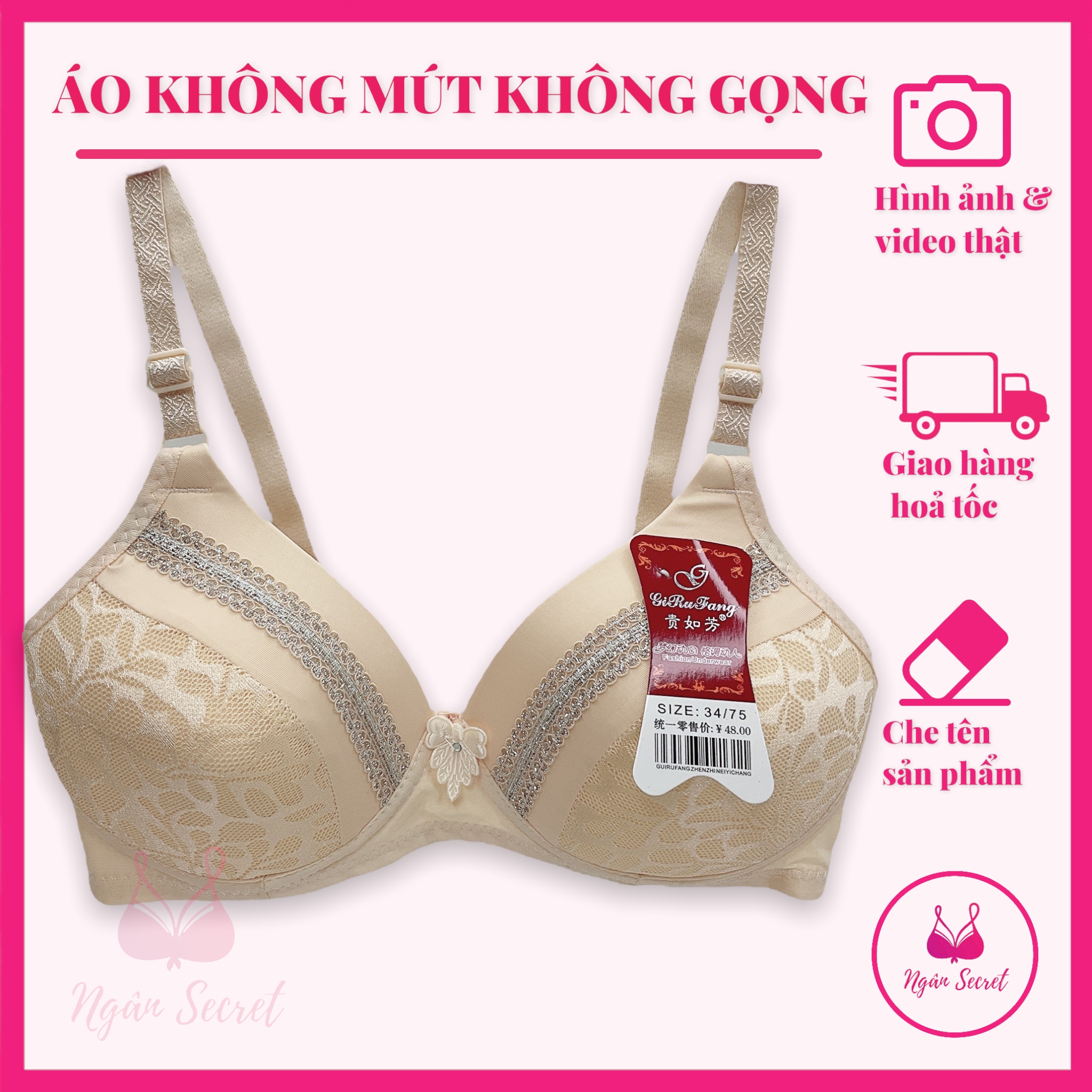 Áo ngực không gọng, không mút, thoải mái khi ở nhà