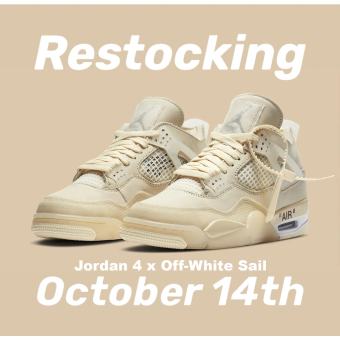 Giày Thể Thao Air Jordan 4 Off-White Sail Màu Vàng Nhạt Clever Man Store