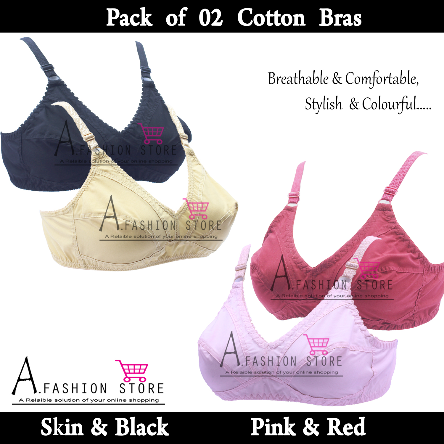 Buy online Skin,pink Cotton Bra from lingerie for Women by