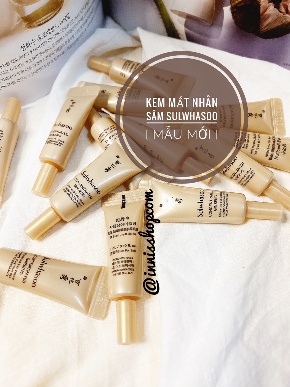 [Sulwhasoo] Kem dưỡng chống lão hóa vùng mắt nhân sâm Sulwhasoo Concentrated Ginseng Renewing Eye Cream 3ml