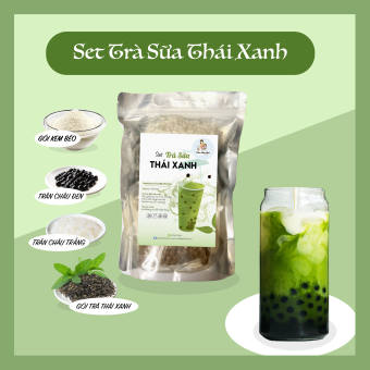 Set Nguyên Liệu Tự Pha Trà Sữa Thái Xanh ( 25-30 Ly)