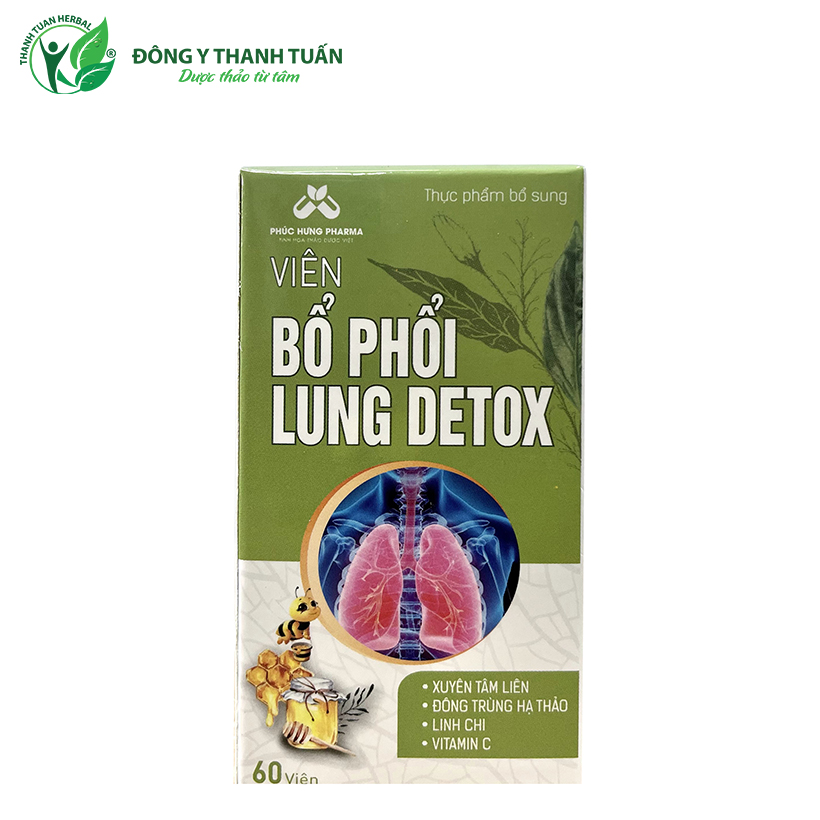Viên bổ phổi Lung Detox - Giúp bổ phổi, phục hồi chức năng phổi sau dịch, ngăn ngừa viêm phế quản