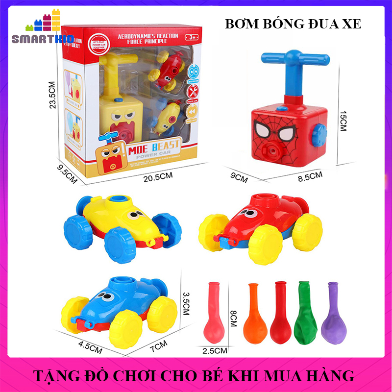 Đồ Chơi lắp ráp Xe Hơi Chạy Bằng Bóng Bay, Bơm Bóng Đua Xe Cho Bé, Đồ Chơi Trẻ Em