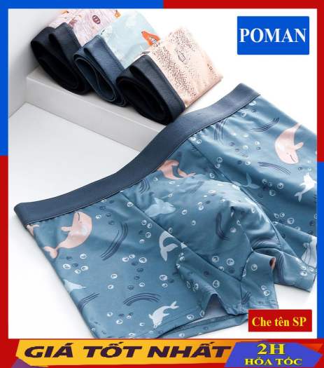 Quần Lót Nam Boxer Vải Lụa Băng, Quần Sịp Nam Đúc Lụa Băng Tự Nhiên Thoáng Khí Co Giãn SL03 - POMAN