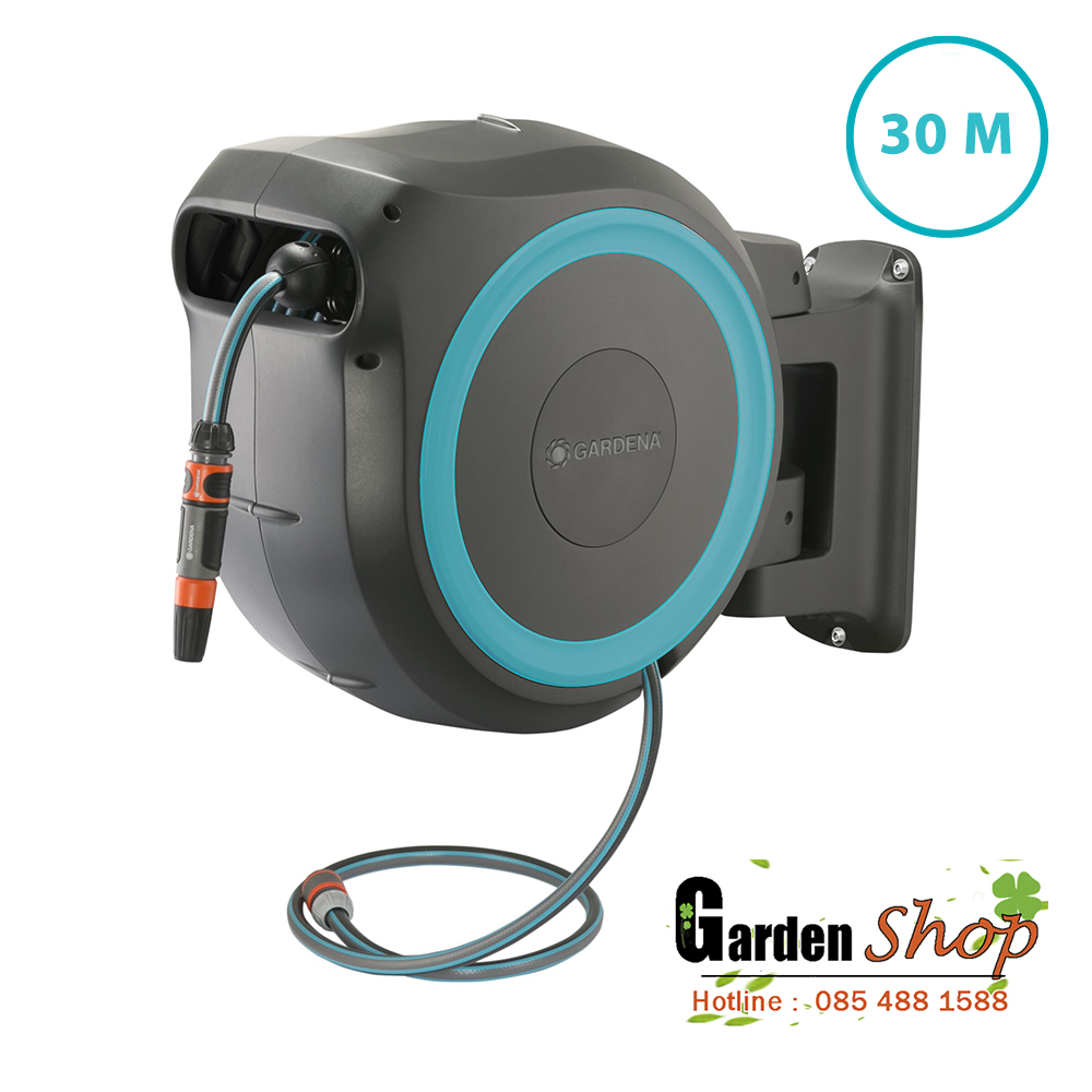 Bộ vòi tưới treo tường dây tự rút 30m gardena 18625-20