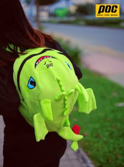 Balo con rồng vải nhung,Balo khủng long lưới màu xanh dạ quang