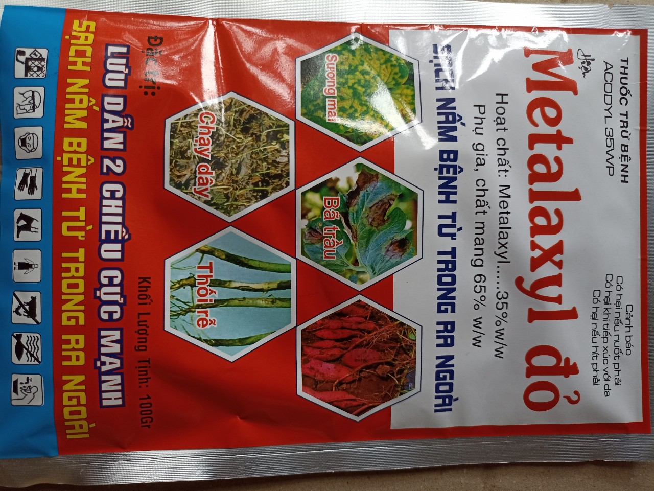 Metalaxyl đỏ - sạch nấm từ trong ra ngoài - gói 100gram