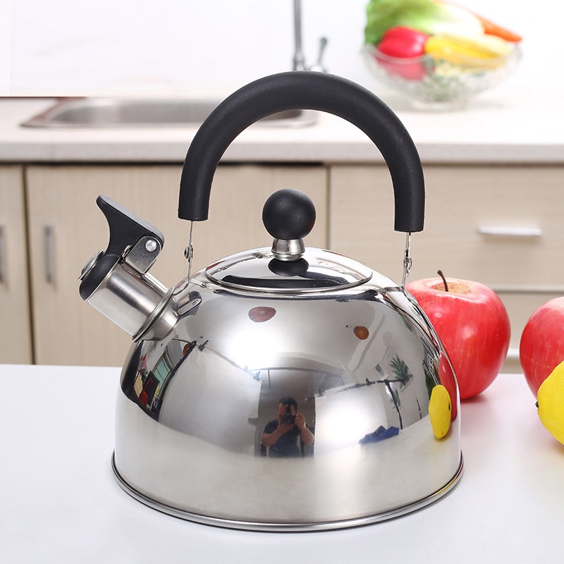 Ấm Đun Inox Dung Tich 3 Lít, Có Tay Cầm Cách Nhiệt, Vòi Chống Trào, Tiết Kiệm Nhiên Liệu