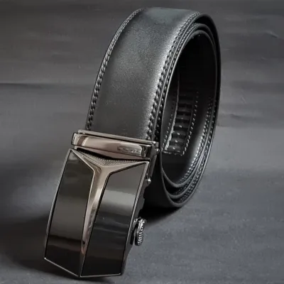 GS99 (115cm) Genuine Cowhide Automatic Ratchet Metal Buckle Head Leather Belt (5)
