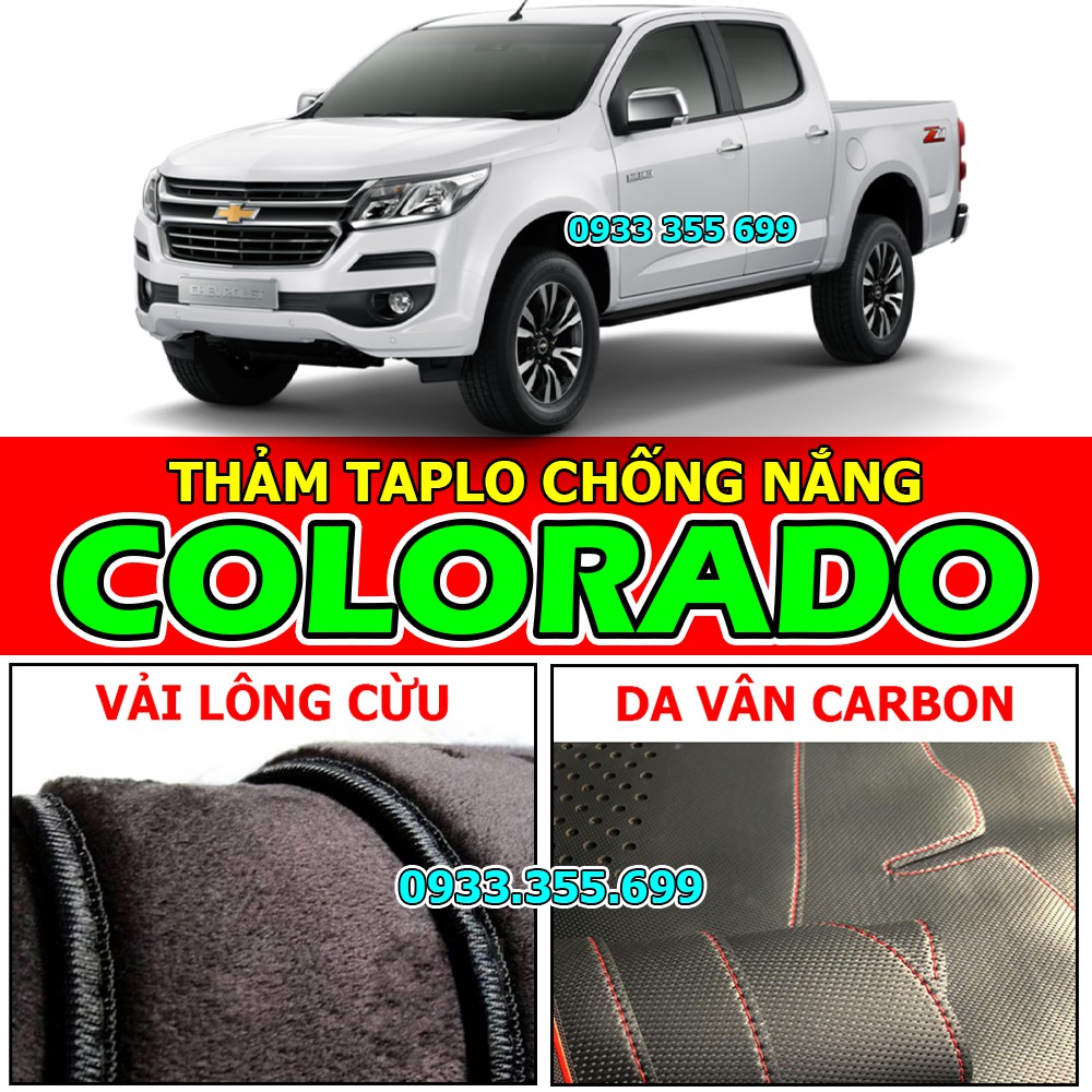 Thảm taplo chevrolet colorado bằng nhung lông, da vân carbon, da vân gỗ 2012 2013 2014 2015 2016 2017 2018 2019