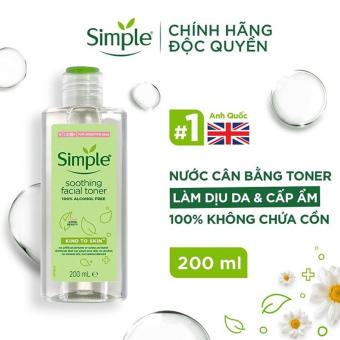 Nước Hoa Hồng Simple Làm Dịu & Cân Bằng Độ Ẩm Da 200ml