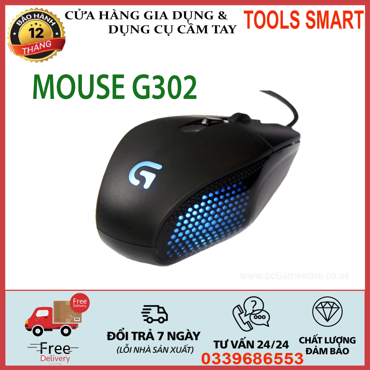 Mouse Logitech G302 USB Black  , chuột chơi game . làm việc siêu nhạu. có đèn led , bảo hành 12 tháng