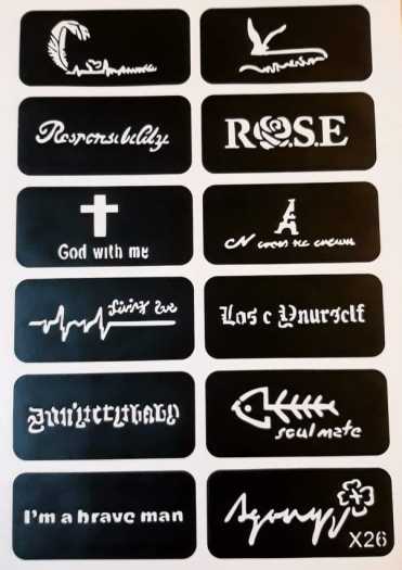 Combo 2 tờ A4 gồm nhiều mẫu vẽ hình xăm tattoo mini