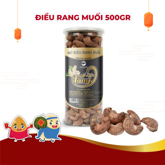 Hạt điều A Cồ rang muối vỏ lụa Bình Phước giàu protein vitamin Faminuts hũ 500 gr