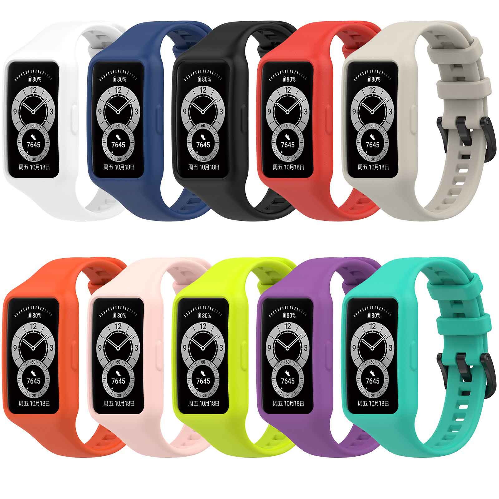 Dây Đai Thể Thao Silicon Mềm Dây Đeo Cổ Tay Thông Minh Dành Cho Band 6 Pro/Huawei Band 6/Honor Band 6, Vòng Đeo Tay Dây Đeo Đồng Hồ Thay Thế
