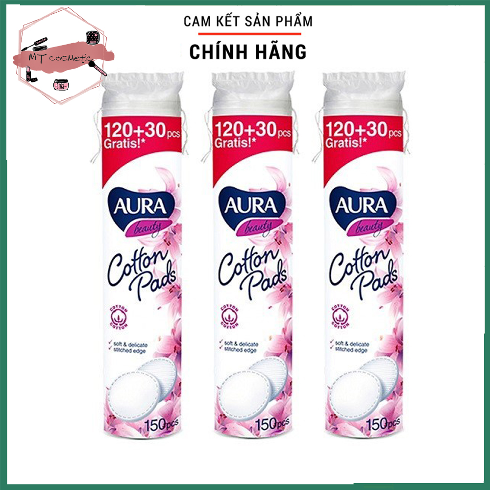 [chính hãng] BÔNG TẨY TRANG AURA - 150 miếng