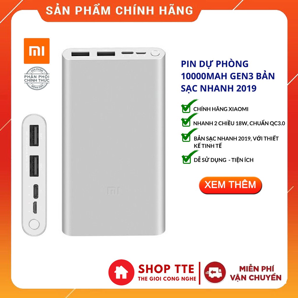 [HCM]Pin Sạc Dự Phòng Xiaomi Gen 2Mua Ngay Sạc Dự Phòng XIAOMI Cao CấpSạc Dự Phòng Chất Lượng TốtBền Bỉ Sạc cực NhanhBảo Hành 1 Đổi 1