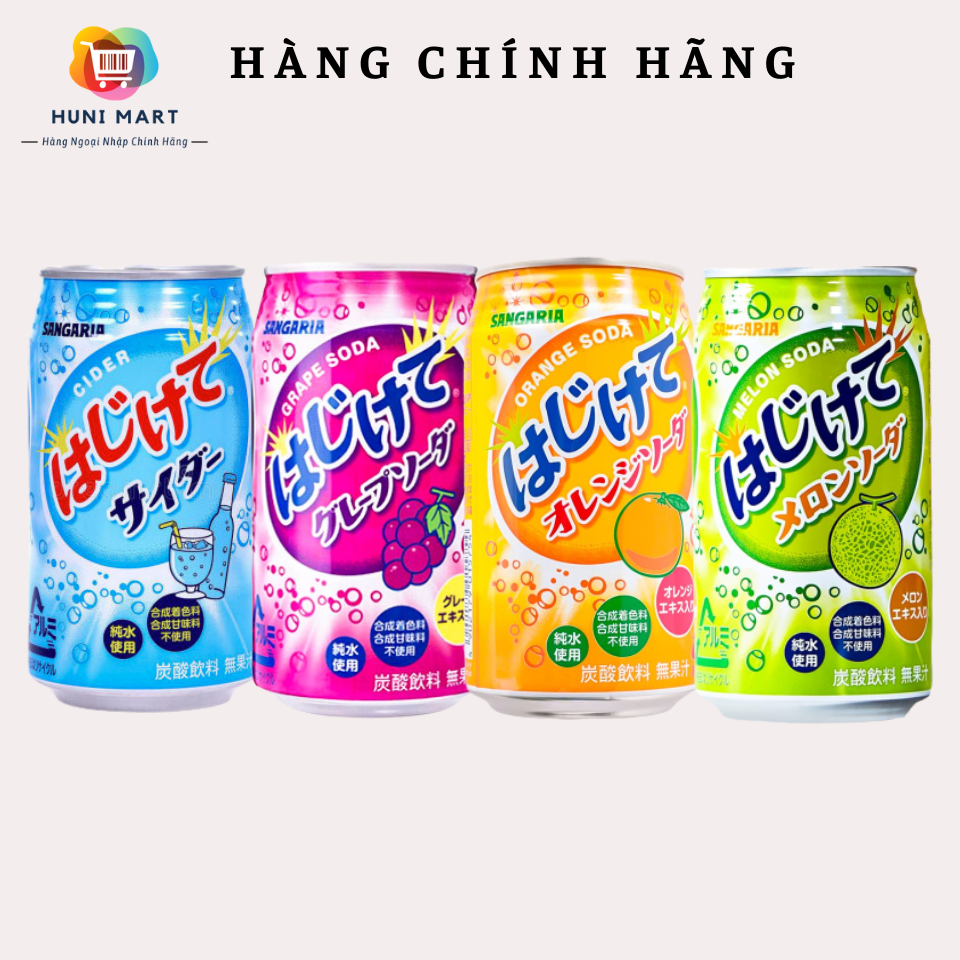 Combo 3 lon nước ngọt soda Sangaria giải khát mùa hè 350ml