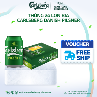 Carlsberg - Bia Danish Pilsner - Nồng độ cồn 5% - Thùng 24 lon 330ml Beer Đan Mạch hảo hạng