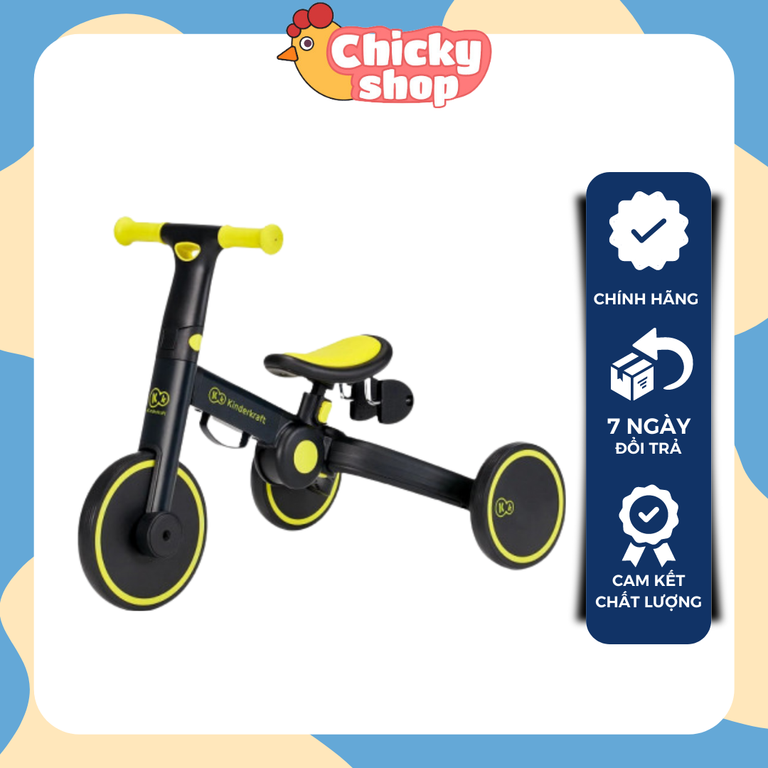 Xe chòi chân, xe cân bằng 2 bánh, xe đạp 3 bánh cho bé kinderkraft 4trike màu đen