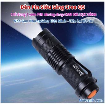 Combo Đèn Pin Cree Q5, Pin 14500 3.7v, Sạc Pin & Giá Gắn Xe Đạp
