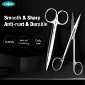 Cofoe 16cm Stainless Steel Medical Surgical Scissor Straight Nurse Dressing Gunting for Suturing / Dissecting Operating Cutter