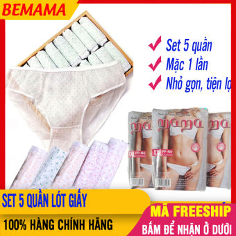 Quần Lót Giấy Cho Mẹ Sau Sinh MAMA Mặc 1 Lần, Tiện Lợi, Vải Mềm, Dễ Mang Đi Gọn Nhẹ - Đồ Lót Bầu, Quan Lot Giay Sau Sinh, Quan Lot Cho Ba Bau, Quần Lót Bầu, Quần Lót Mặc 1 Lần BEMAMA - 1 Set Quần Lót Giấy - 8936095880062