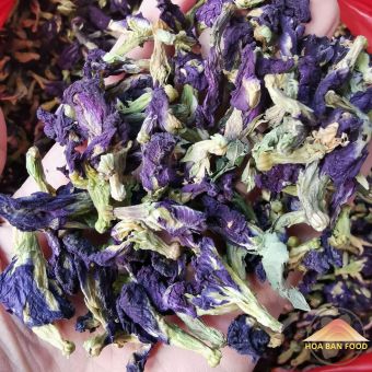 Hoa đậu biếc sấy khô nguyên bông  HOA BAN FOOD từ hoa đậu biếc tươi thượng hạng (200g, 500g, 1kg) trà hoa đậu biếc, làm mứt dừa, làm bánh, đồ xôi
