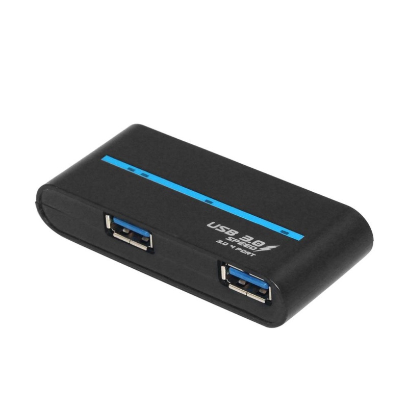 180 Degree Rotating USB 3.0 Hub Folding USB 4 Port Splitter One Drag Four USB Hub Computer Hub Plug and Play Black - intl