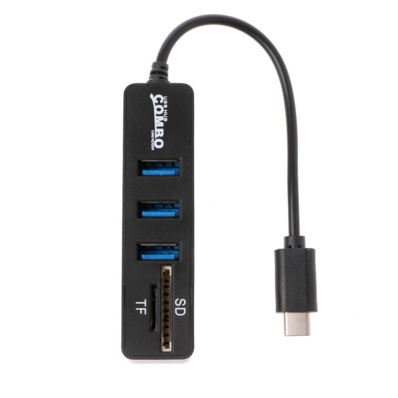 3 Port USB 2.0 Hub USB 3.1 Type C Cable OTG SD/TF Card Reader For iMac MacBook - intl