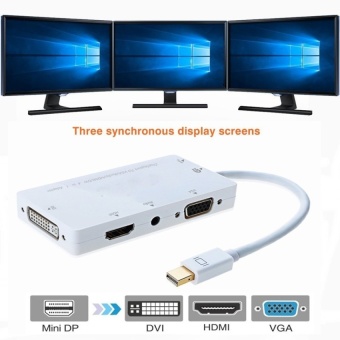 4-in-1 Thunderbolt Mini Display Port To HDMI/DVI/VGA/AudiowithMicro USB Port Adapter For Apple IMac/Laptop.MicrosoftSufacepro2.3.4(White) - Intl April 2018 - 3 4-in-1 Thunderbolt Mini Display Port to HDMI/DVI/VGA/AudiowithMicro USB Port Adapter for Apple iMac/Laptop.MicrosoftSufacepro2.3.4(White) - intl - 3