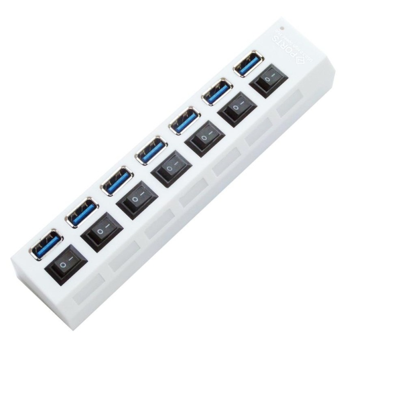 7-Port USB 2.0 Multi Charger Hub +High Speed Adapter ON/OFF Switch Laptop/PC - intl