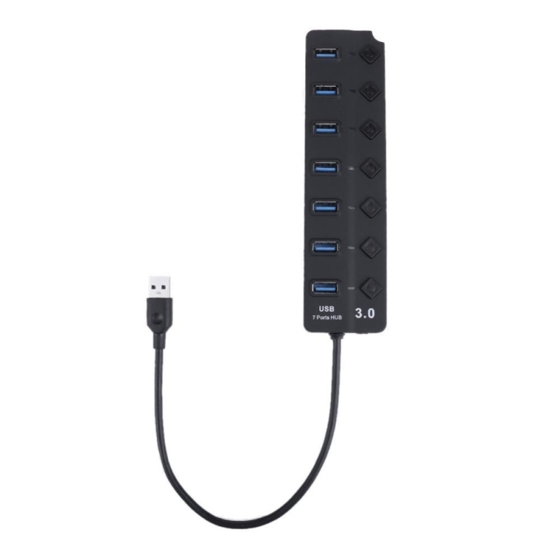 7 USB3.0 Port Hub Spliter Cable with Independent Switch for Notebook PC - intl