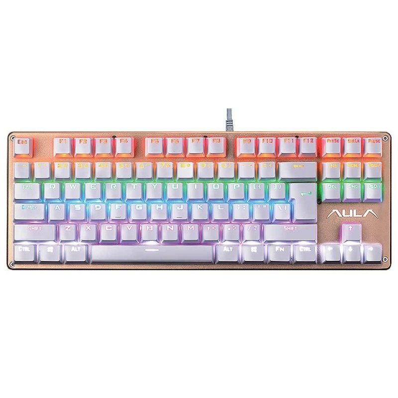 AULA F2012 Professional Blue Axis Wired Gaming Keyboard (Golden) Singapore
