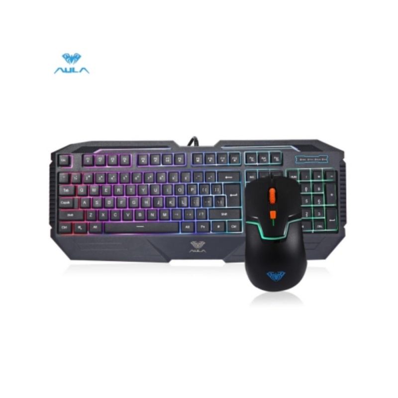 AULA Wired Keyboard and Mouse Combo with LED Backlit - intl Singapore