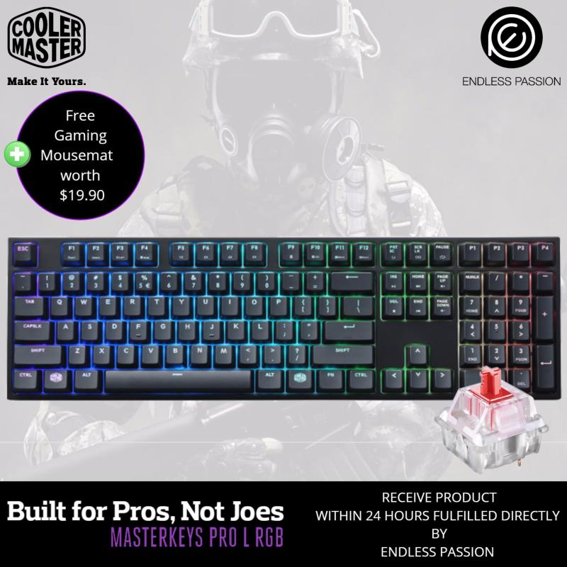 Cooler Master Masterkeys Pro L RGB Mechanical Gaming Keyboard - MX Cherry Red/Brown/Blue Switch Singapore