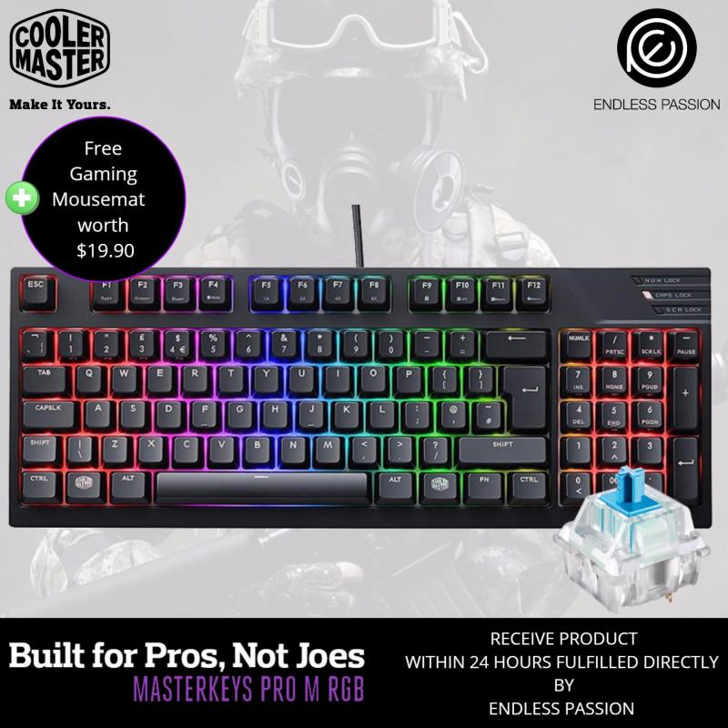 Cooler Master Masterkeys Pro M RGB Mechanical Gaming Keyboard - MX CHerry Blue/Brown Singapore
