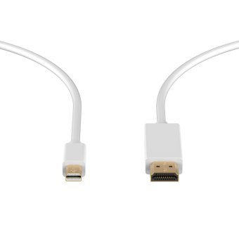 Mini DisPlayPort To HDMI,1.8m Gold Plated Mini DisplayPort (ThunderboltTM Port Compatible) MiniDP To HDMI HDTV Cable (White) April 2018 - 2 Mini DisPlayPort to HDMI,1.8m Gold Plated Mini DisplayPort (ThunderboltTM Port Compatible) MiniDP to HDMI HDTV Cable (White) - 2