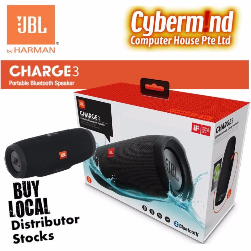 JBL Charge 3 Portable Waterproof Bluetooth Speaker (Black) Singapore