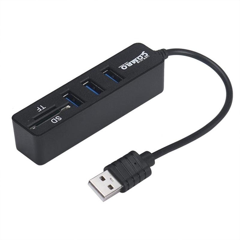 MagicWorldMall 2 IN 1 External 3 USB 2.0 HUB TF SD Card Reader For PC Desktop Computer - intl